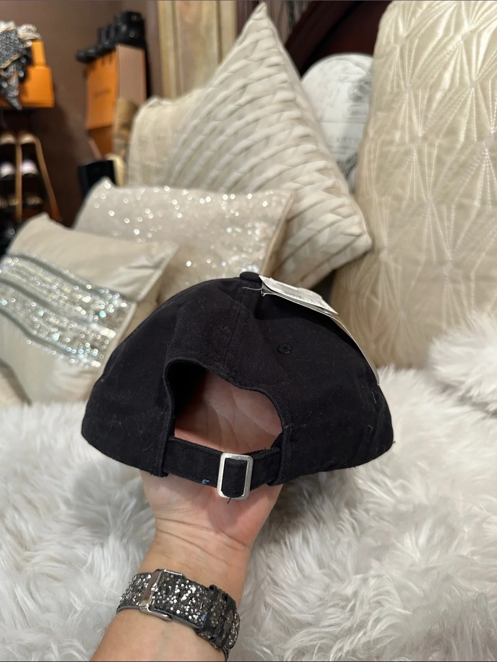 Black Baseball Cap with Yellow Embroidery